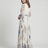 Lavinia | Maxikleid mit Blumendruck und langen Ärmeln