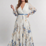 Lavinia | Maxikleid mit Blumendruck und langen Ärmeln