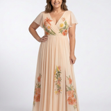 Calista | Plissiertes Maxikleid mit Blumendruck