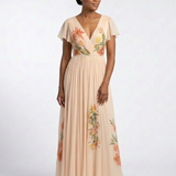 Calista | Plissiertes Maxikleid mit Blumendruck