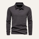 Das Porto Herren-Shirt aus moderner Baumwolle mit langen Ärmeln