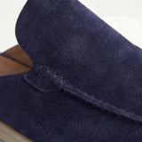 Yacht-Mule aus Veloursleder in Marineblau