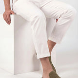 Yacht-Mule aus Veloursleder in Oliv