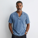 Louis – Herren-T-Shirt mit Knopfleiste im Vintage-Look