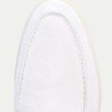 Klassischer Loafer aus Veloursleder in Pearl White