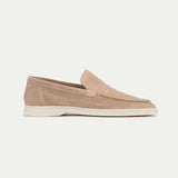 Klassischer Loafer aus Veloursleder in Beige