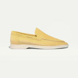 Klassischer Loafer aus Veloursleder in Citrus Yellow