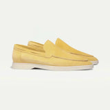 Klassischer Loafer aus Veloursleder in Citrus Yellow