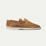 Klassischer Loafer aus Veloursleder in Sandbeige