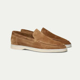 Klassischer Loafer aus Veloursleder in Sandbeige