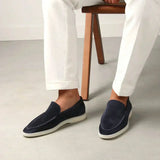 Klassischer Loafer aus Veloursleder in Marineblau