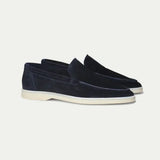 Klassischer Loafer aus Veloursleder in Marineblau