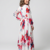 Lillian | Geblümtes Wickel-Maxikleid mit langem Arm
