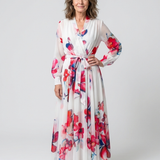 Lillian | Geblümtes Wickel-Maxikleid mit langem Arm