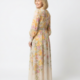 Cressida - Geblümtes Maxikleid mit transparentem Langarm