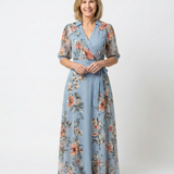 Elowen | Maxikleid in Wickeloptik mit Blumendruck