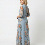 Elowen | Maxikleid in Wickeloptik mit Blumendruck