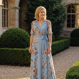 Elowen | Maxikleid in Wickeloptik mit Blumendruck