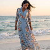 Elowen | Maxikleid in Wickeloptik mit Blumendruck